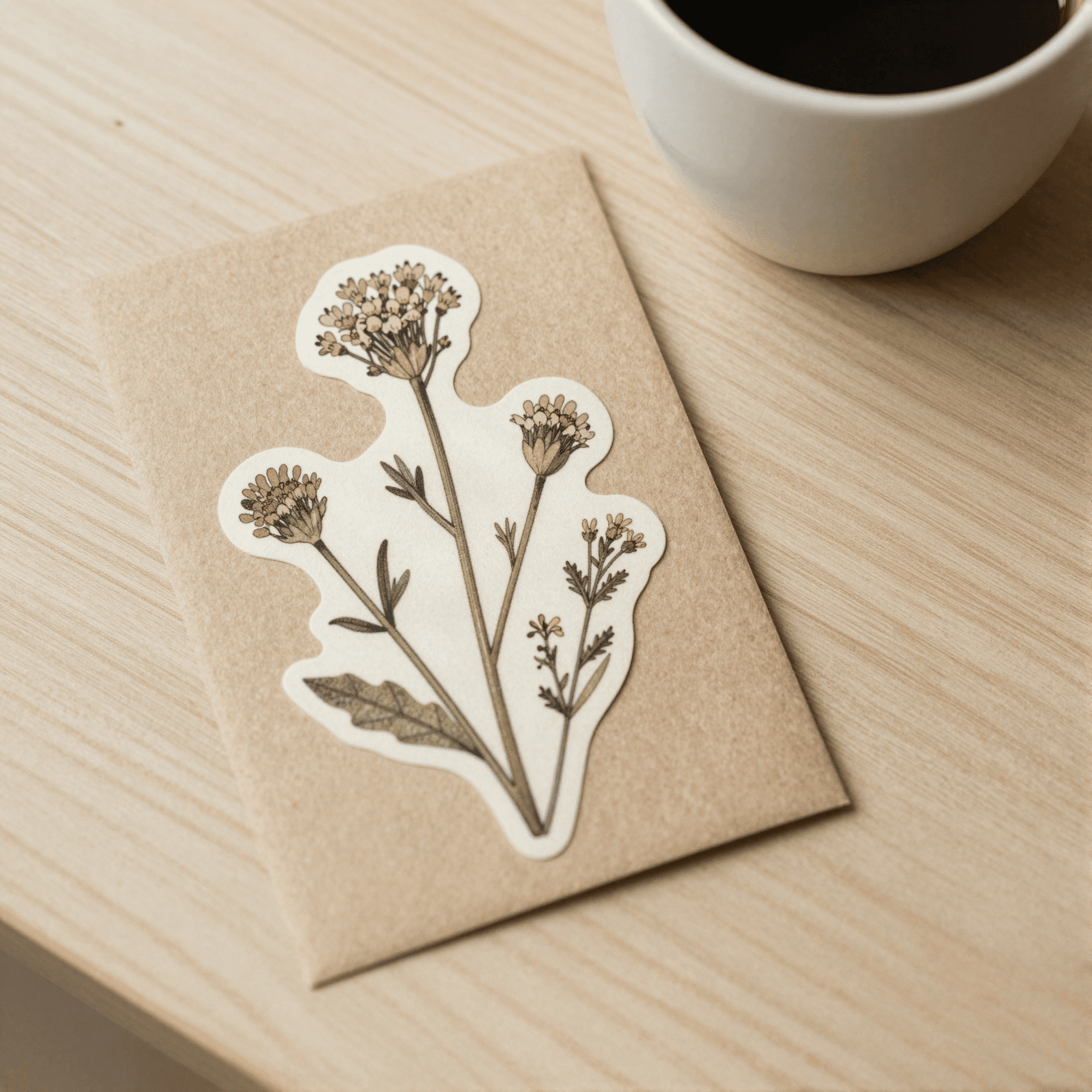 Kraft Kağıt Botanik Eko-Dostu Sticker