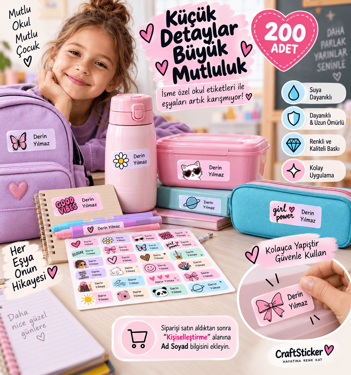 Cool Girl Temalı Sticker Seti