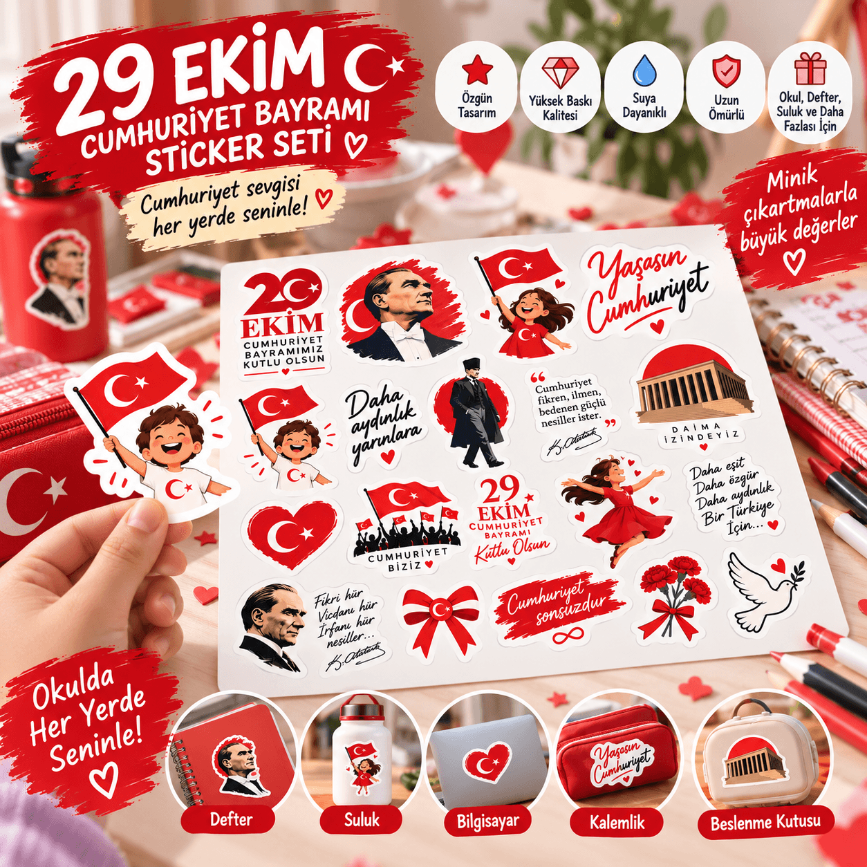 29 Ekim Cumhuriyet Bayramı Sticker Seti