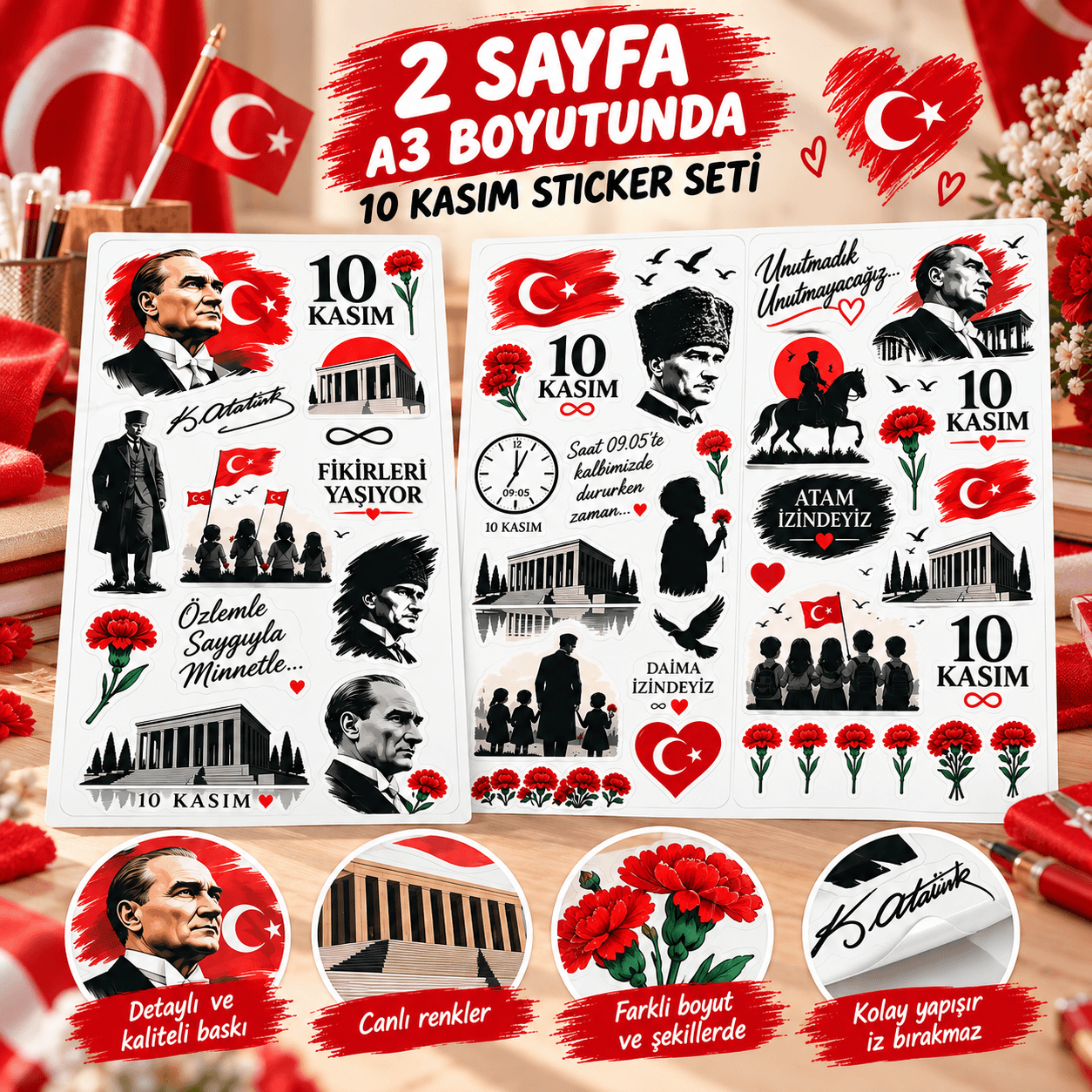 10 Kasım Sticker Seti