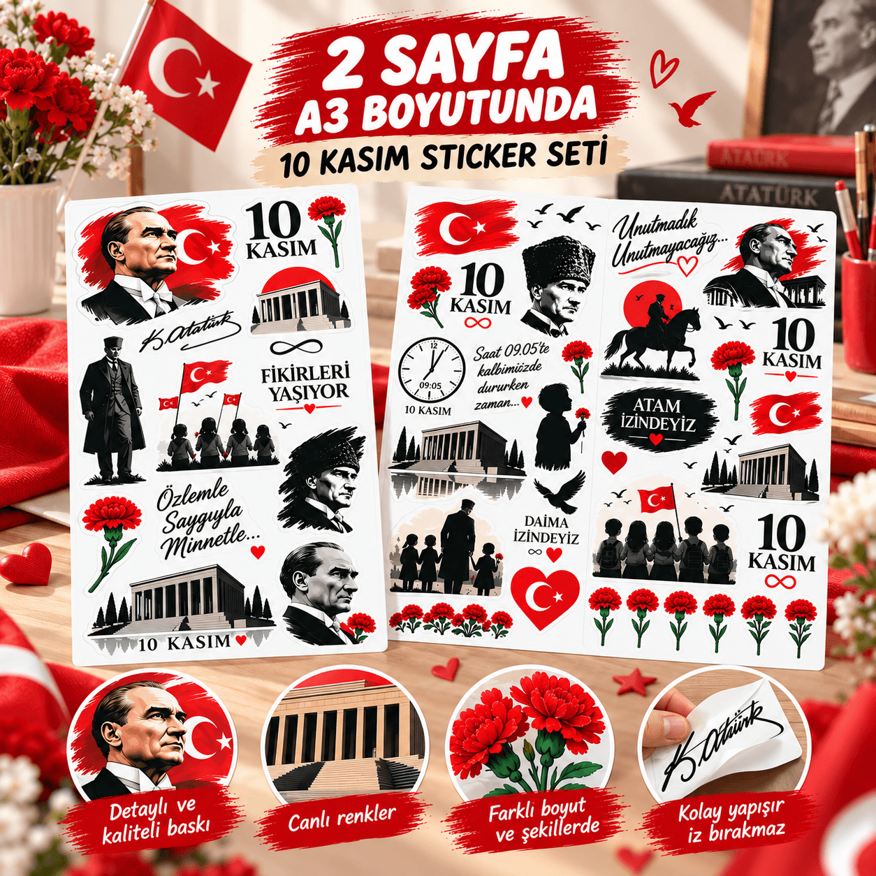 10 Kasım Sticker Seti