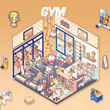 3D Miniature Scene Sticker - WarmHome/HotSpring/Gym/MusicBar