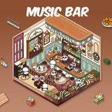 3D Miniature Scene Sticker - WarmHome/HotSpring/Gym/MusicBar