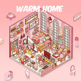 3D Miniature Scene Sticker - WarmHome/HotSpring/Gym/MusicBar